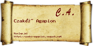 Czakó Agapion névjegykártya